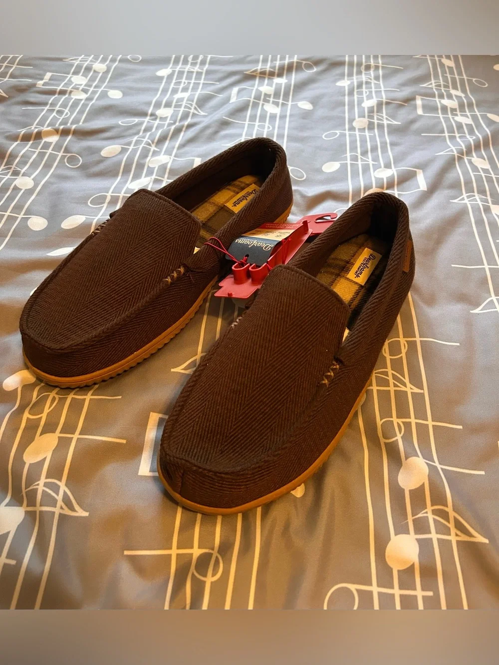 dearfoams Brown Men's Slip-On Memory Foam Loafers